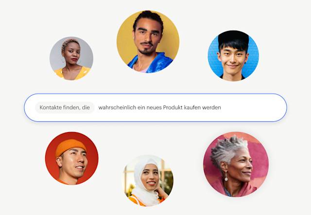 Eine Suchleiste, die die Möglichkeit zeigt, Kontakte durch Zielgruppensegmentierung zu finden