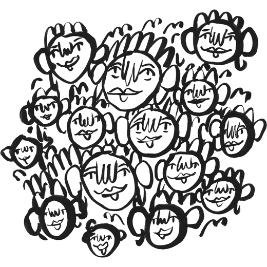 Illustration of a collection of faces.
